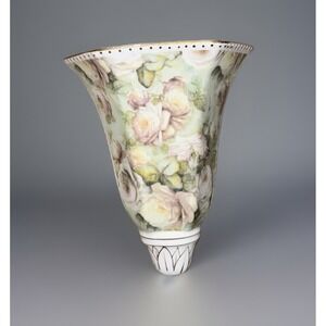Vtg 50s Wall Pocket White Rose‎ Chintz Collection Formalities By Baum Bros.